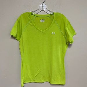 UnderArmour Tech HeatGear Green Loose V-neck shirt